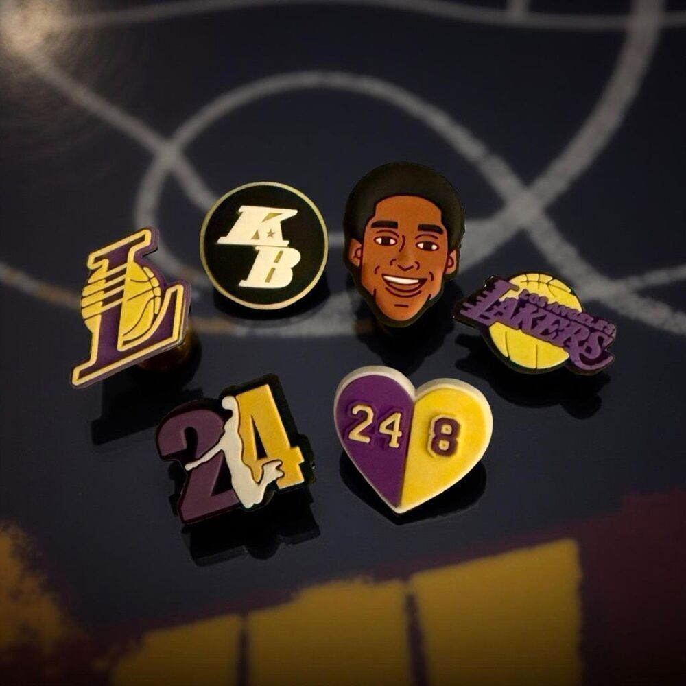 NBA Kobe Bryant Lakers Basketball Croc Shoe Charms Set of 7 A33